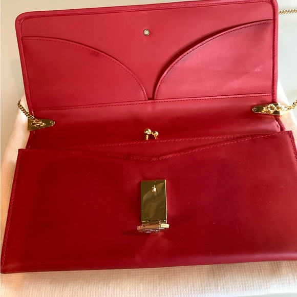 Peruzzi from Florence Italy Red Leather Wallet on Chain WOC - Picture 4 of 16